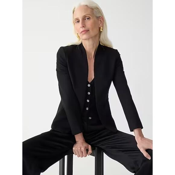 J. Crew Going-out Blazer in Stretch Twill Black Size 2 - Picture 3 of 9